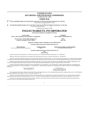 Thumbnail Ingles Markets 10-K Annual Report 2025