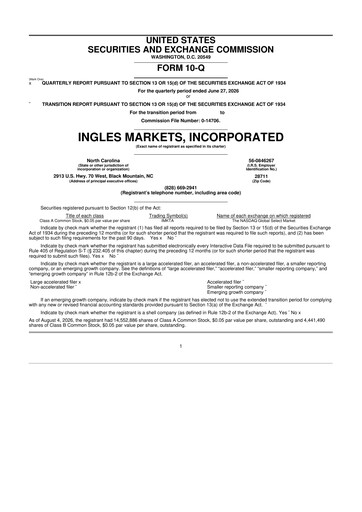 Thumbnail Ingles Markets 10-Q Quarterly Report FY2026 