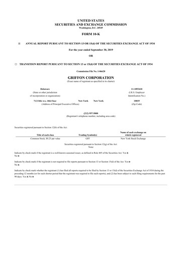 Thumbnail Griffon Corporation
 10-K Annual Report 2019