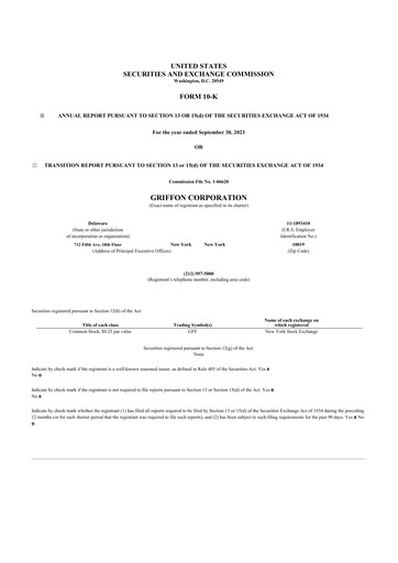 Thumbnail Griffon Corporation
 10-K Annual Report 2023