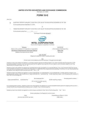 Thumbnail Intel 10-Q Quarterly Report FY2017 