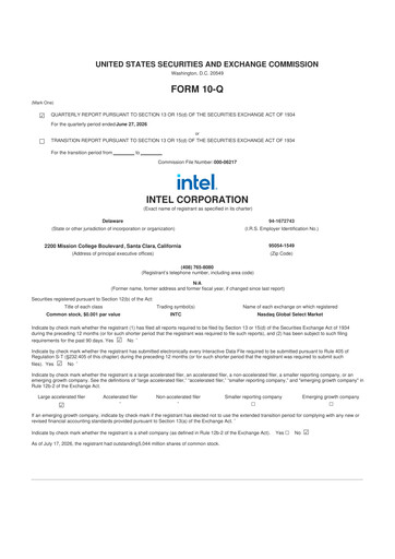 Thumbnail Intel 10-Q Quarterly Report FY2026 