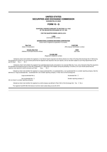 Thumbnail IBM 10-Q Quarterly Report FY2014 