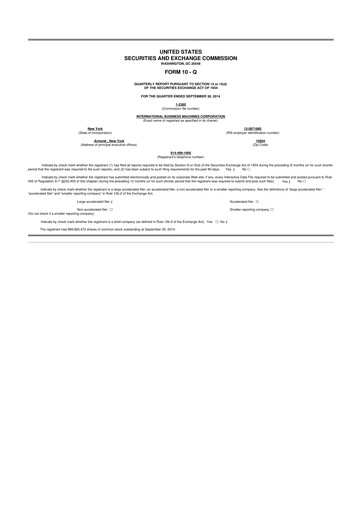 Thumbnail IBM 10-Q Quarterly Report FY2014 