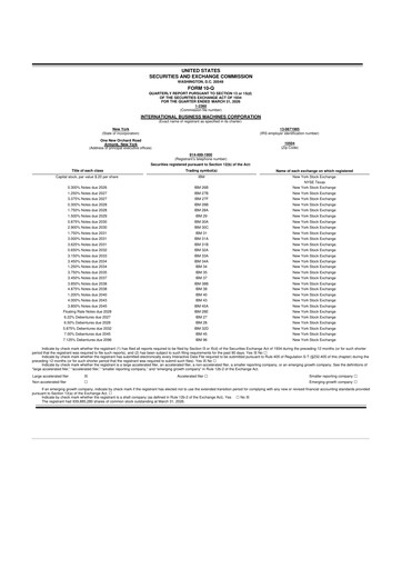 Thumbnail IBM 10-Q Quarterly Report FY 