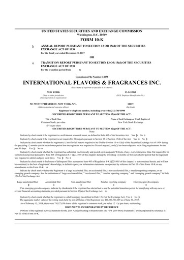 Thumbnail International Flavors & Fragrances
 10-K Annual Report 2017