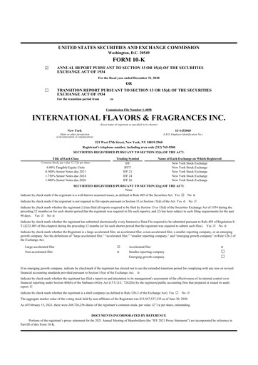Thumbnail International Flavors & Fragrances
 10-K Annual Report 2020