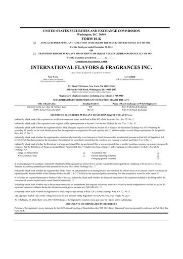 Thumbnail International Flavors & Fragrances
 10-K Annual Report 2024