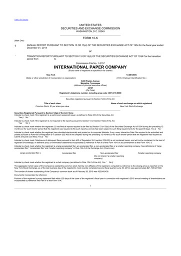 Thumbnail International Paper
 10-K Annual Report 2014