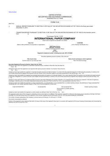 Thumbnail International Paper
 10-K Annual Report 2015