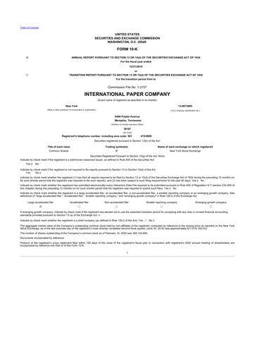 Thumbnail International Paper
 10-K Annual Report 2019