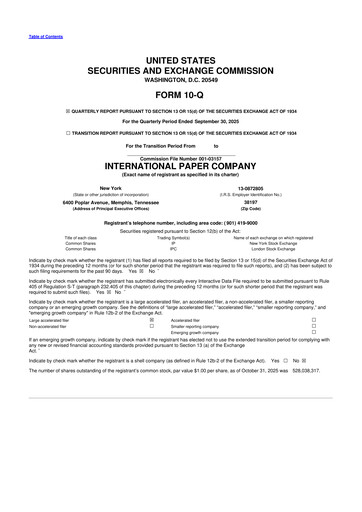 Thumbnail International Paper
 10-Q Quarterly Report FY2025 