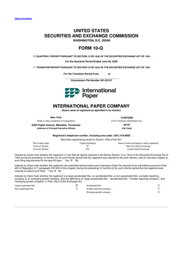 Thumbnail International Paper
 10-Q Quarterly Report FY2026 