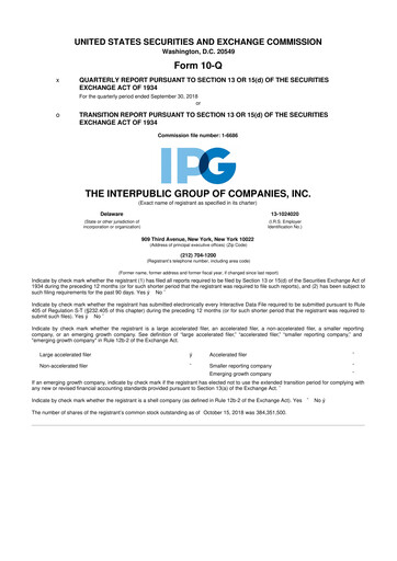 Thumbnail The Interpublic Group of Companies 10-Q Quarterly Report FY2018 