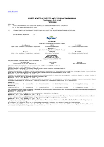 Thumbnail Rayonier 10-K Annual Report 