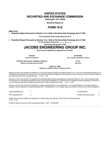 Thumbnail Jacobs Engineering 10-Q Quarterly Report FY2014 