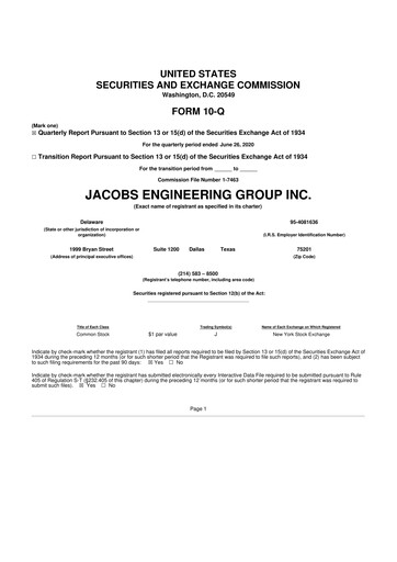 Thumbnail Jacobs Engineering 10-Q Quarterly Report FY 