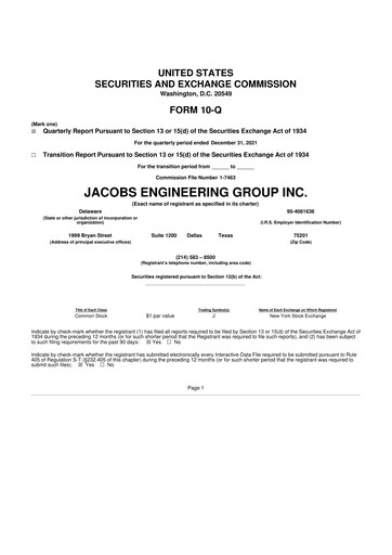 Thumbnail Jacobs Engineering 10-Q Quarterly Report FY 