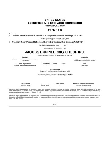 Thumbnail Jacobs Engineering 10-Q Quarterly Report FY2022 