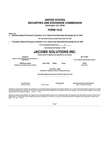 Thumbnail Jacobs Engineering 10-Q Quarterly Report FY2023 