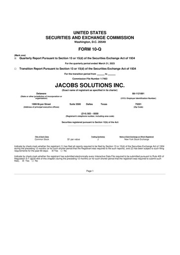 Thumbnail Jacobs Engineering 10-Q Quarterly Report FY2023 