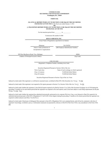 Thumbnail Kelly Services
 10-K Annual Report 2015