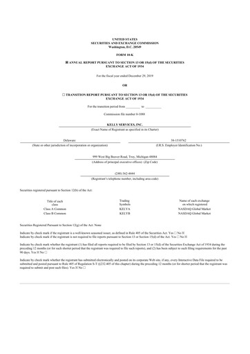 Thumbnail Kelly Services
 10-K Annual Report 2019