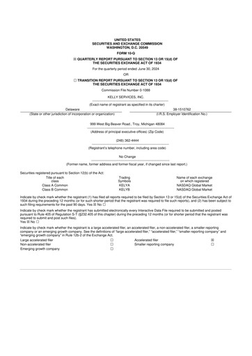 Miniature Kelly Services
 10-Q Rapport trimestriel 2024 