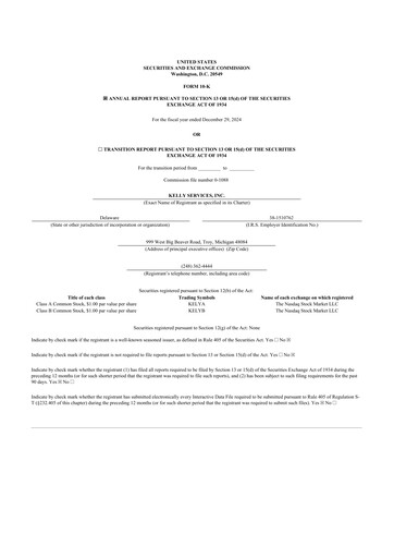 Thumbnail Kelly Services
 10-K Annual Report 2024