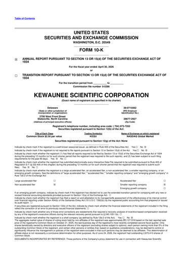 Thumbnail Kewaunee Scientific Corporation 10-K Annual Report 2026