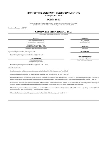 Thumbnail CompX International 10-K Annual Report 