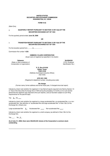 Thumbnail Kimberly-Clark 10-Q Quarterly Report FY 