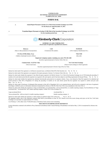 Thumbnail Kimberly-Clark 10-K Annual Report 2013