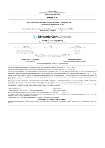 Thumbnail Kimberly-Clark 10-K Annual Report 2014