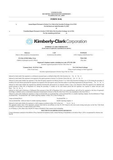 Thumbnail Kimberly-Clark 10-K Annual Report 2015