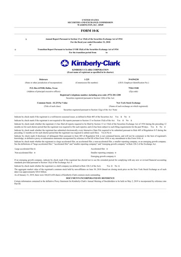 Thumbnail Kimberly-Clark 10-K Annual Report 2018