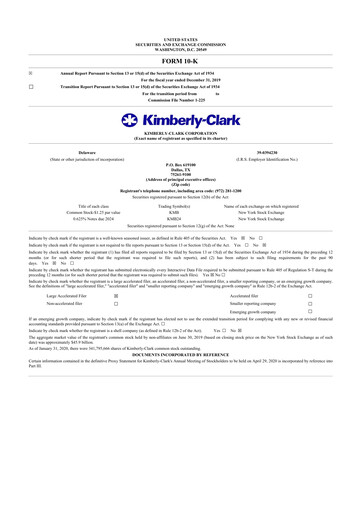 Thumbnail Kimberly-Clark 10-K Annual Report 2019