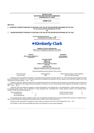 Thumbnail Kimberly-Clark 10-Q Quarterly Report FY2024 