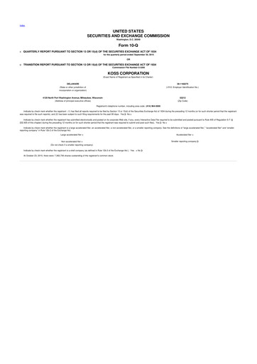 Thumbnail Koss 10-Q Quarterly Report FY2016 
