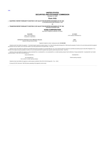 Thumbnail Koss 10-Q Quarterly Report FY2016 