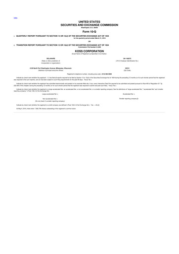 Thumbnail Koss 10-Q Quarterly Report FY2016 