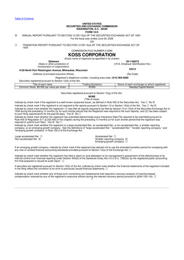 Thumbnail Koss 10-K Annual Report 2026