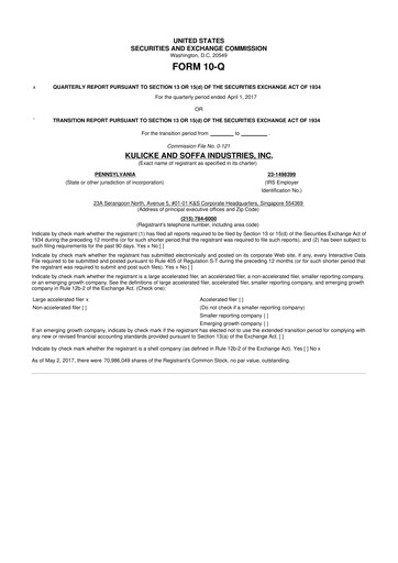 Thumbnail Kulicke and Soffa Industries 10-Q Quarterly Report FY2017 