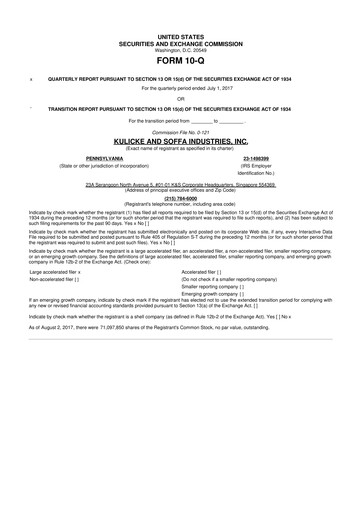 Thumbnail Kulicke and Soffa Industries 10-Q Quarterly Report FY2017 