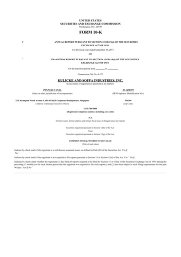 Thumbnail Kulicke and Soffa Industries 10-K Annual Report 2017