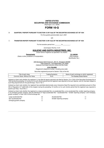 Thumbnail Kulicke and Soffa Industries 10-Q Quarterly Report FY2021 