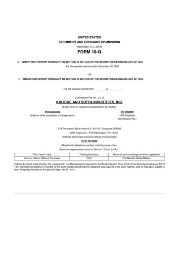 Thumbnail Kulicke and Soffa Industries 10-Q Quarterly Report FY2024 