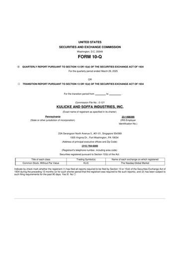 Thumbnail Kulicke and Soffa Industries 10-Q Quarterly Report FY2025 