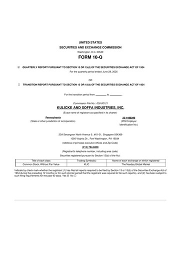 Thumbnail Kulicke and Soffa Industries 10-Q Quarterly Report FY2025 