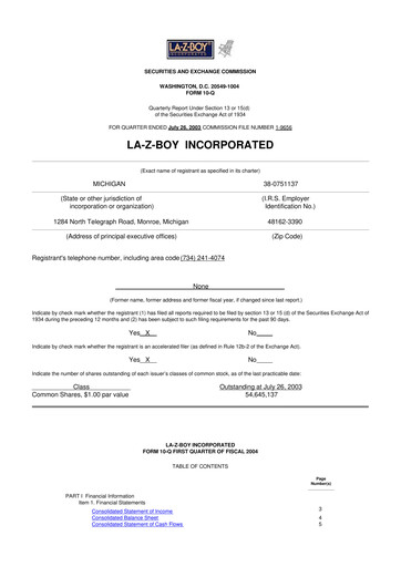 Thumbnail La-Z-Boy
 10-Q Quarterly Report FY 